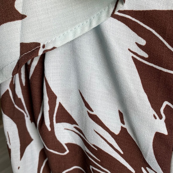 NWT 2 Piece Wide Leg Pants Set Chocolate Brown Floral Sz M - Picture 13 of 14